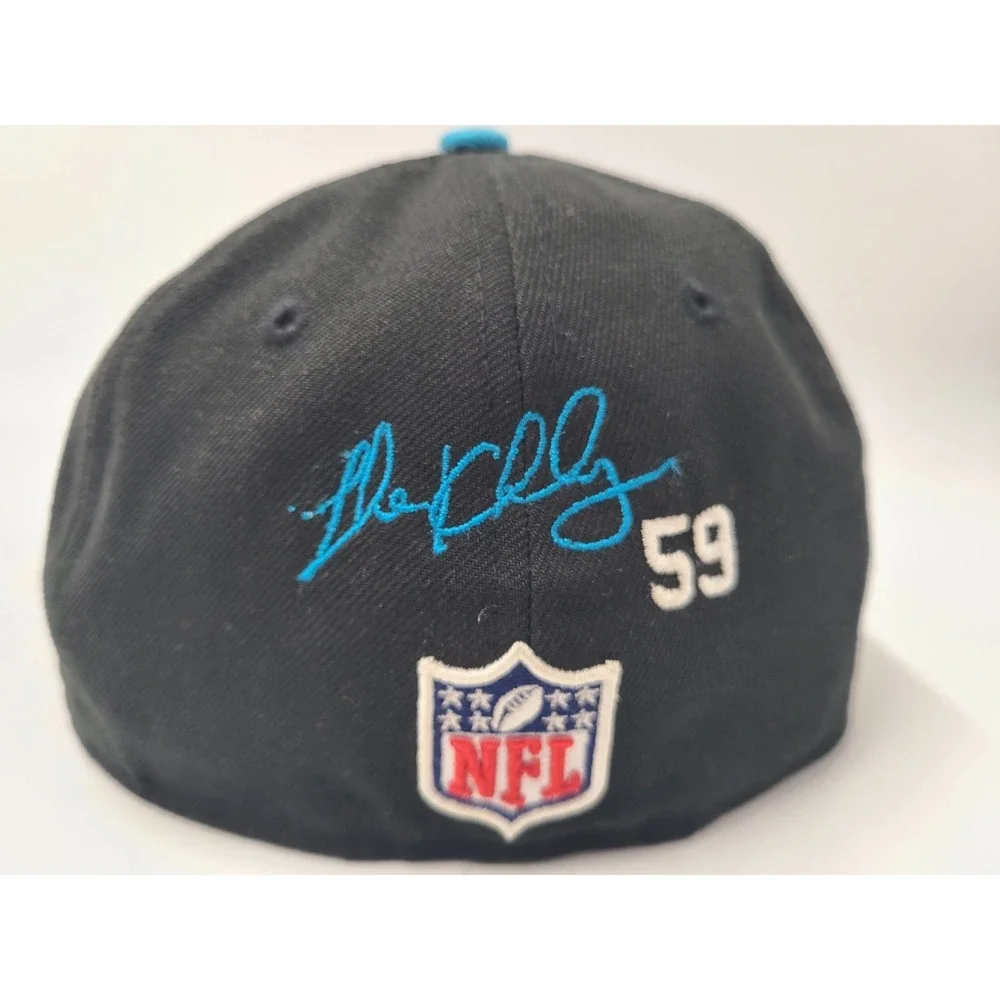 Carolina Panthers Luke Kuechly #59 New Era 59Fifty Fitted 6 3/4 Hat‎ Cap Black